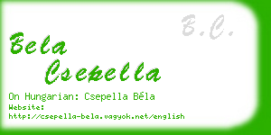 bela csepella business card